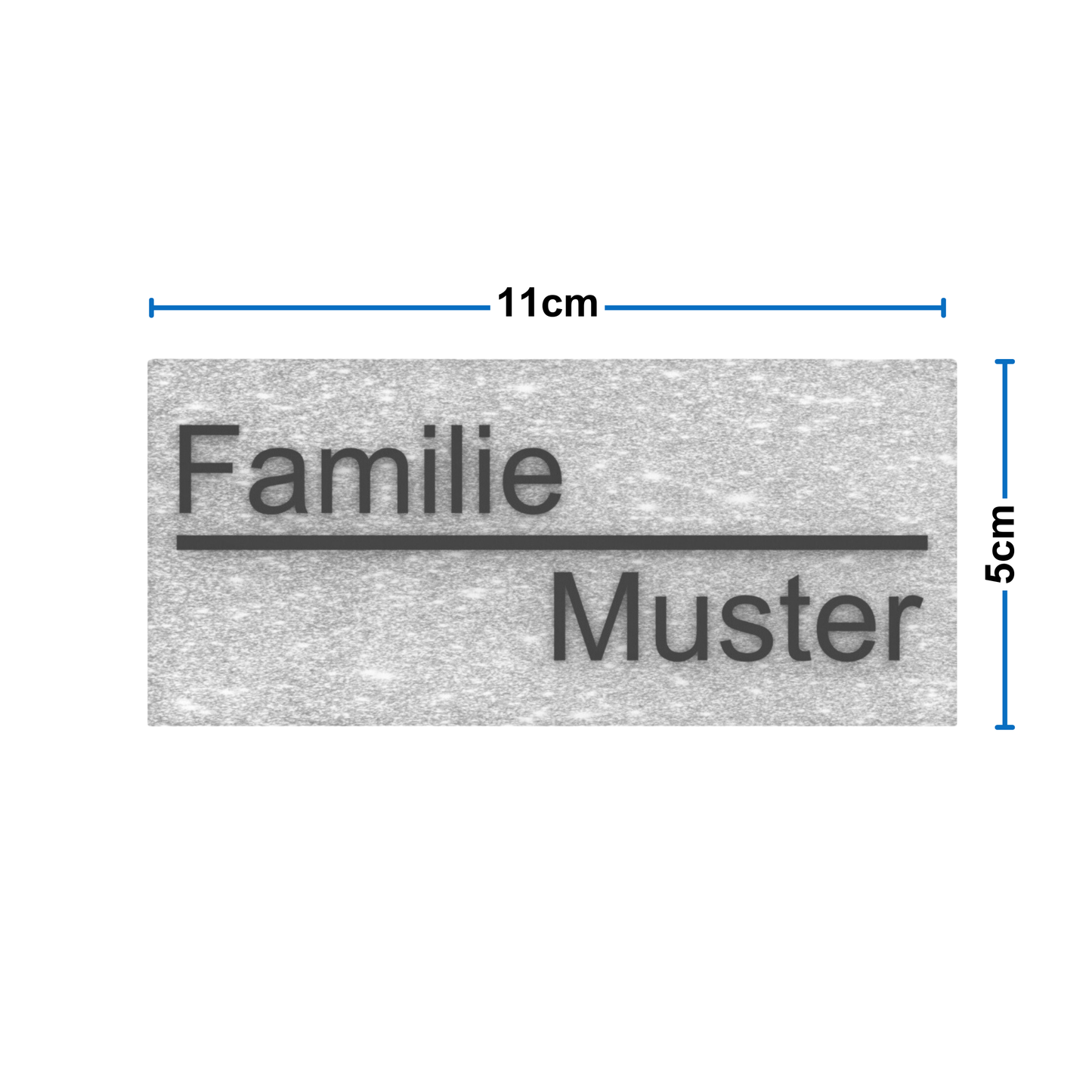 Abmessungen des Namensschildes