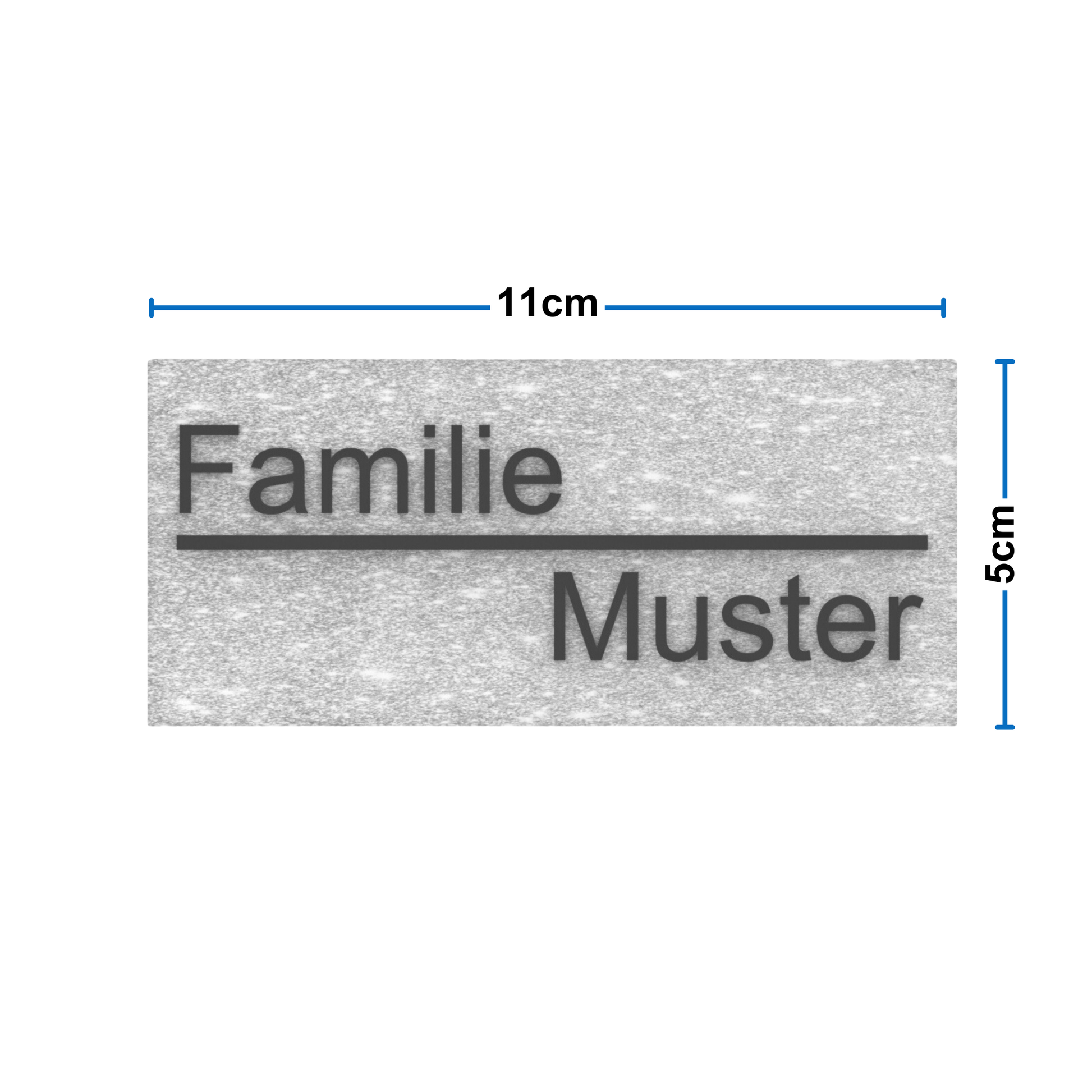 Abmessungen des Namensschildes